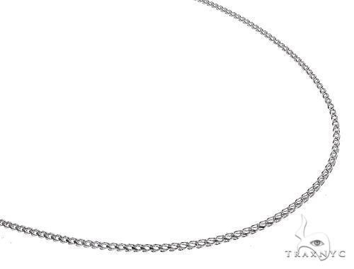 14K White Gold Solid Franco Link Chain 18 Inches 1.1mm 65607 - Image 1