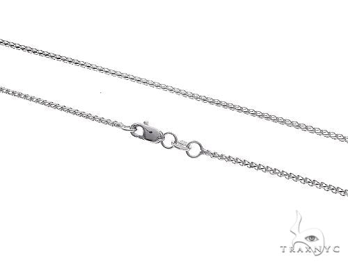 14K White Gold Solid Franco Link Chain 18 Inches 1.1mm 65607 - Image 2