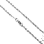 14K White Gold Diamond Cut Solid Rope 24 Inches 2.5mm   67535 - Image 1