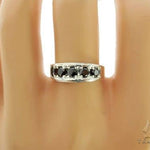 14K White Gold Black Diamond Band 65004 - Image 7