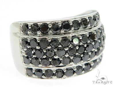 14K White Gold Black Diamond Band 64144 - Image 1
