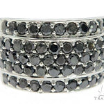 14K White Gold Black Diamond Band 64144 - Image 2