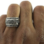 14K White Gold Black Diamond Band 64144 - Image 7