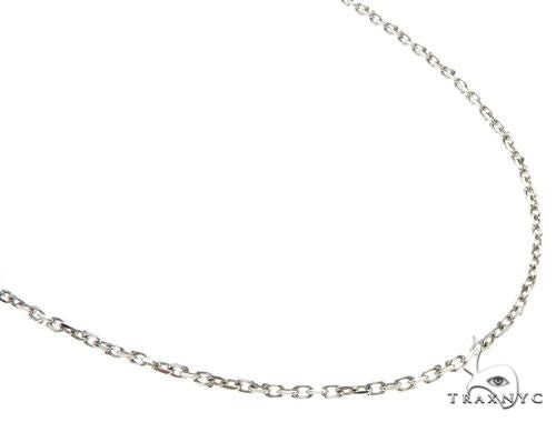 14K White Gold Solid Cable Link Chain 16 Inches 1.4mm   64399 - Image 2