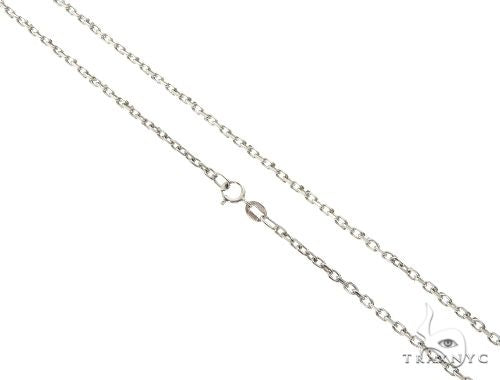 14K White Gold Cable Link Chain 20 Inches 1.4mm   64401 - Image 1