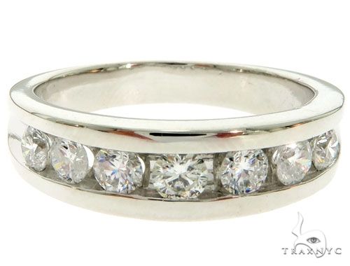 14K White Gold Channel Diamond Band 61483 - Image 2