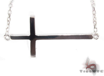 14K White Gold Cross Crucifix Necklace 33976 - Image 1