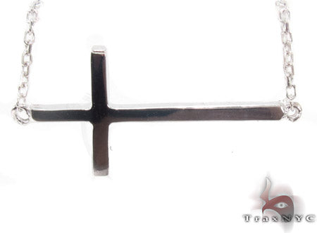 14K White Gold Cross Crucifix Necklace 33976 - Image 1