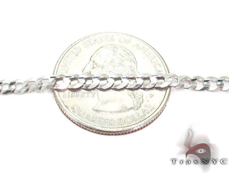 14K White Gold Solid Curb Link Chain 20 Inches 3.7mm   31653 - Image 2