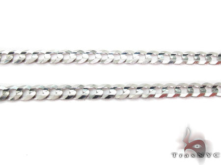 14K White Gold Solid Curb Link Chain 20 Inches 3.7mm   31653 - Image 3