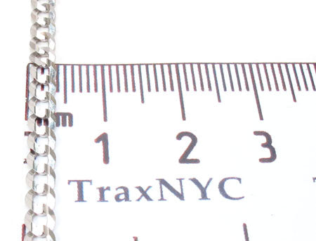 14K White Gold Solid Curb Link Chain 20 Inches 3.7mm   31653 - Image 6