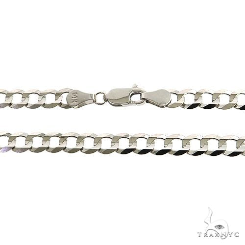 14K White Gold Solid Curb Link Chain 20 Inches 5.7mm   31646 - Image 4