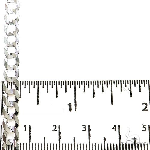 14K White Gold Solid Curb Link Chain 20 Inches 5.7mm   31646 - Image 5