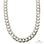 14K White Gold Solid Curb Link Chain 20 Inches 5.7mm   31646 - Image 1