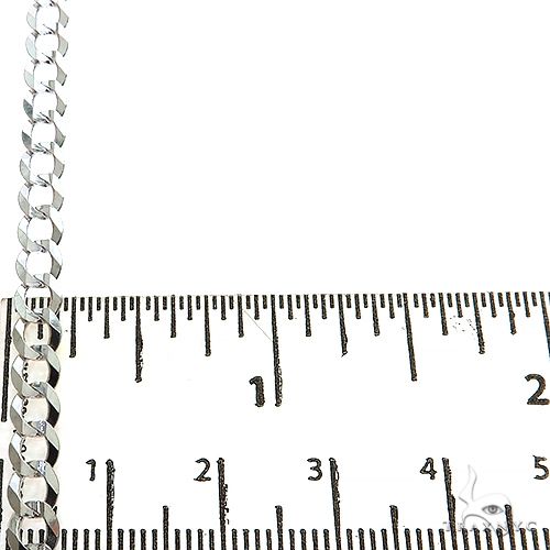 14K White Gold Solid Curb Chain 24 Inches 4.7mm   31649 - Image 6