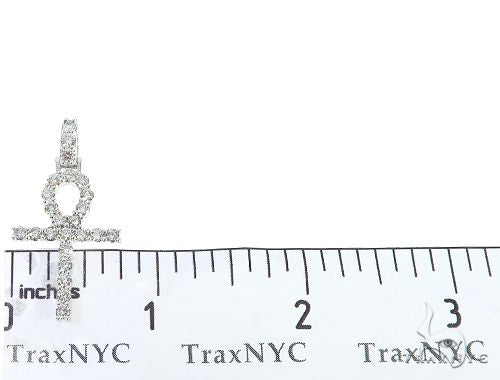 14K White Gold Diamond Ankh Cross Pendant 65520 - Image 6