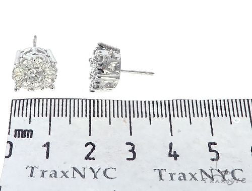 14K White Gold Diamond Cluster Stud Earrings 65522 - Image 4