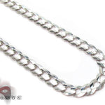 14K White Gold Solid Curb Chain 22 Inches 3.7mm   31656 - Image 1