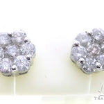 14K White Gold Diamond Flower Earrings. 63409 - Image 1