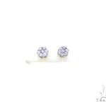 14K White Gold Diamond Flower Earrings. 63409 - Image 2