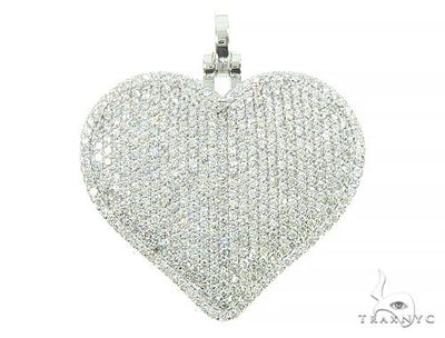14K White Gold Diamond Heart Pendant 65846 - Image 1