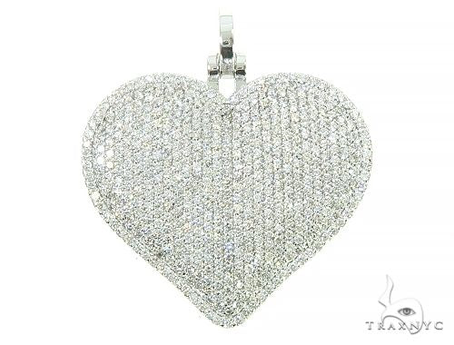 14K White Gold Diamond Heart Pendant 65846 - Image 1