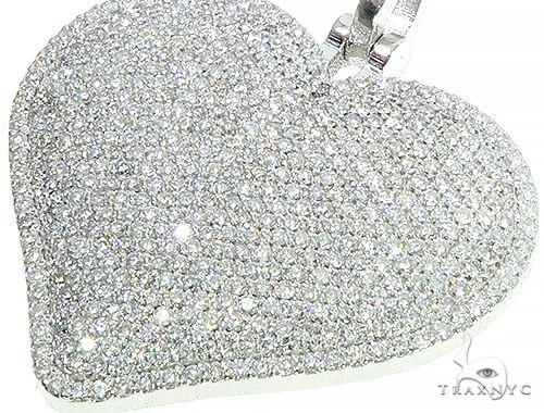 14K White Gold Diamond Heart Pendant 65846 - Image 4