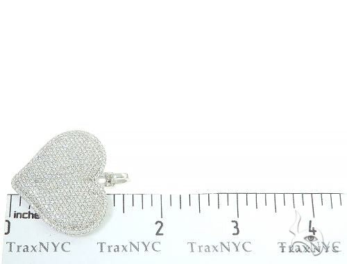 14K White Gold Diamond Heart Pendant 65846 - Image 6