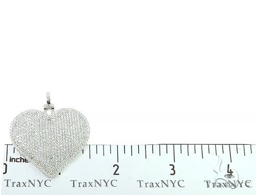 14K White Gold Diamond Heart Pendant 65846 - Image 7