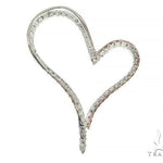 14K White Gold Diamond Heart Pendant 65866 - Image 3