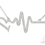 14K White Gold Diamond Heartbeat Necklace 65519 - Image 1