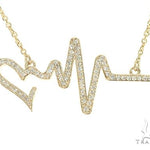 14K White Gold Diamond Heartbeat Necklace 65519 - Image 8