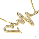 14K White Gold Diamond Heartbeat Necklace 65519 - Image 9