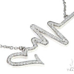 14K White Gold Diamond Heartbeat Necklace 65519 - Image 2