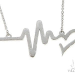 14K White Gold Diamond Heartbeat Necklace 65519 - Image 3