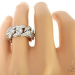 14K White Gold Diamond Miami Cuban Link Ring 65136 - Image 6
