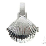 14K White Gold Diamond Special Custom Seashell Engraved Locket Pendant 65317 - Image 3