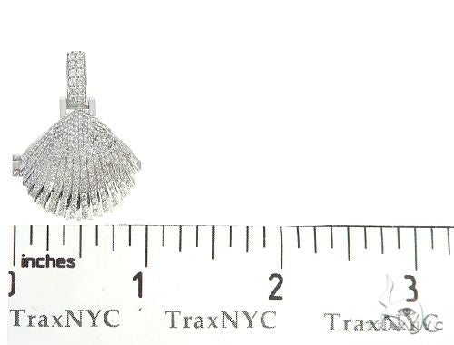 14K White Gold Diamond Special Custom Seashell Engraved Locket Pendant 65317 - Image 7