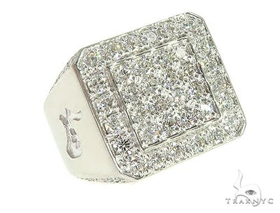 14K White Gold Diamond TraxNYC Ring With Logo 65962 - Image 1