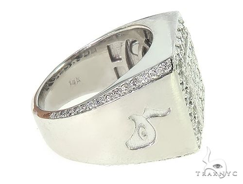 14K White Gold Diamond TraxNYC Ring With Logo 65962 - Image 4