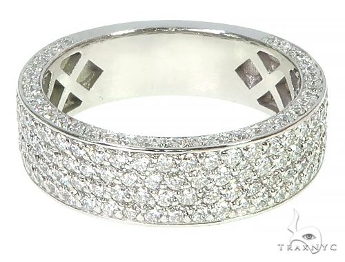 14K White Gold Diamond Wedding Band 66138 - Image 2