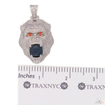14K White Gold Gorilla Diamond w/ Saphire Pendant 11.16 CT 69755 - Image 4