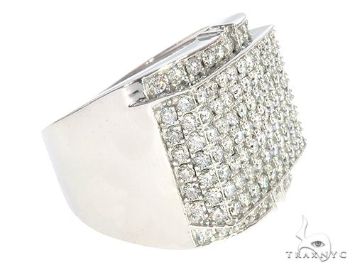 14K White Gold Hip Hop Premiere Ring 65186 - Image 3