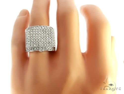 14K White Gold Hip Hop Premiere Ring 65186 - Image 7