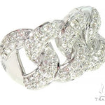 14K White Gold Miami Cuban Link Diamond Ring 65850 - Image 1