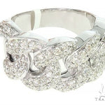 14K White Gold Miami Cuban Link Diamond Ring 65850 - Image 2
