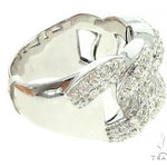 14K White Gold Miami Cuban Link Diamond Ring 65850 - Image 3