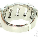 14K White Gold Miami Cuban Link Diamond Ring 65850 - Image 4