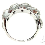 14K White Gold Miami Cuban Link Diamond Ring 65850 - Image 5
