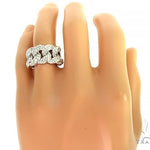 14K White Gold Miami Cuban Link Diamond Ring 65850 - Image 6